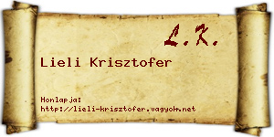 Lieli Krisztofer névjegykártya